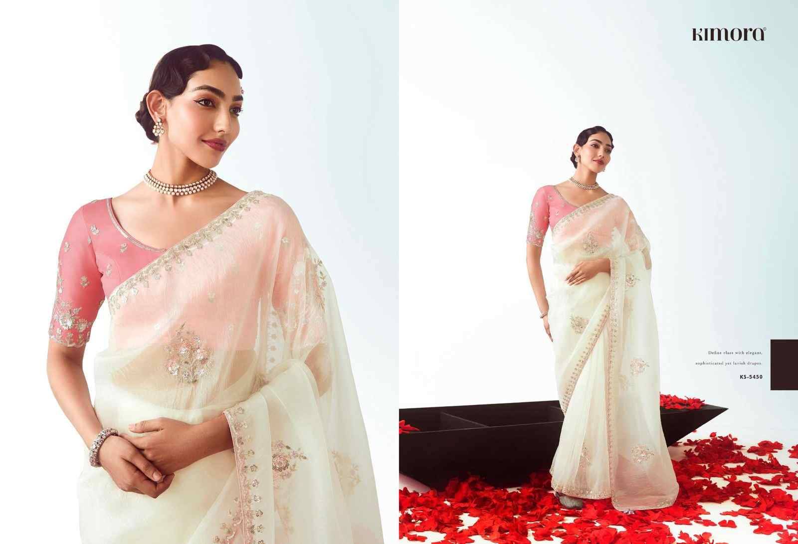 Kajal Vol-17 By Kimora Fashion 5441 To 5455 Series Indian Traditional Wear Collection Beautiful Stylish Fancy Colorful Party Wear & Occasional Wear Fancy Sarees At Wholesale Price
