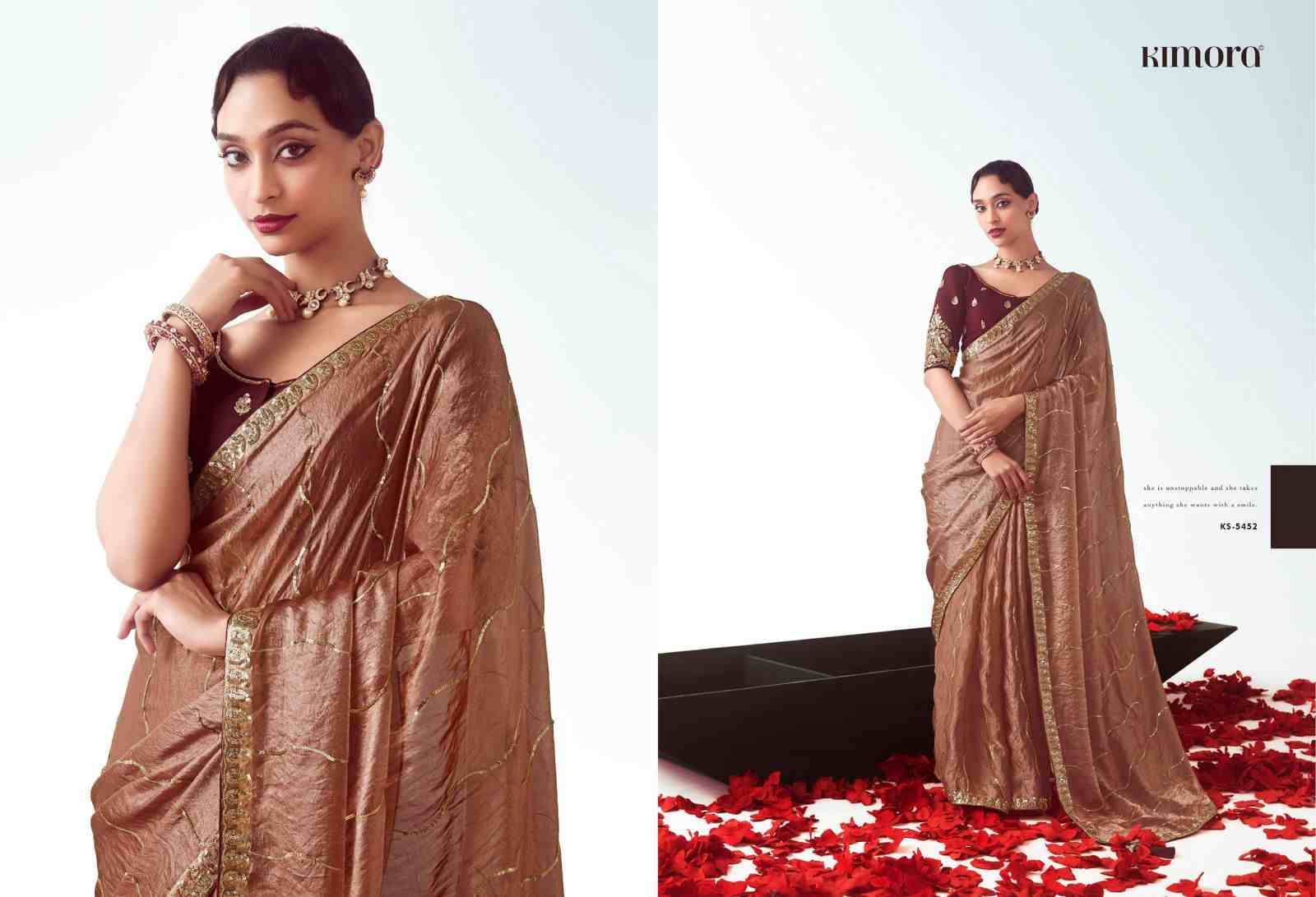 Kajal Vol-17 By Kimora Fashion 5441 To 5455 Series Indian Traditional Wear Collection Beautiful Stylish Fancy Colorful Party Wear & Occasional Wear Fancy Sarees At Wholesale Price
