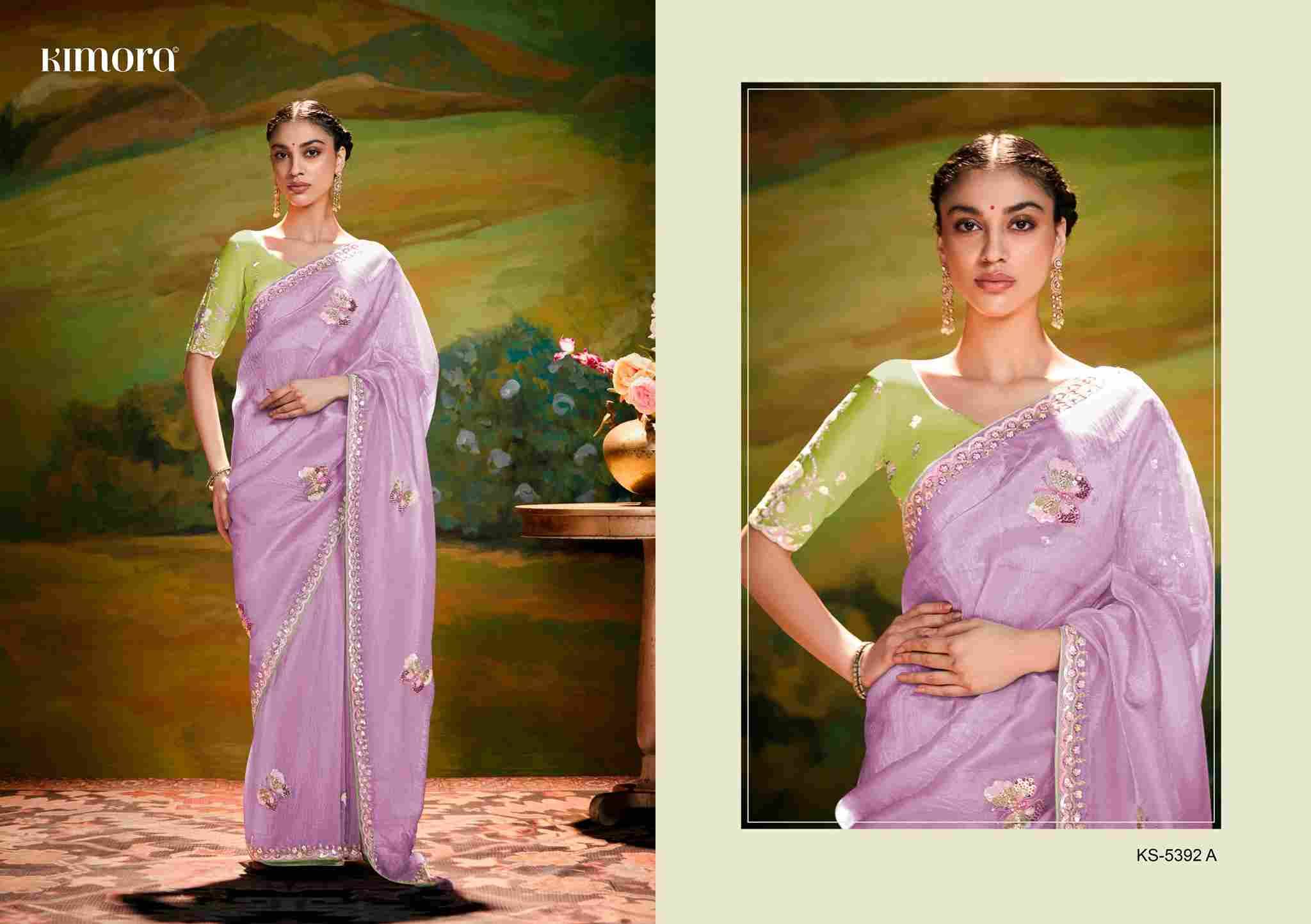 Kajal 5392 Colours By Kimora Fashion 5392 To 5392-F Series Indian Traditional Wear Collection Beautiful Stylish Fancy Colorful Party Wear & Occasional Wear Organza Sarees At Wholesale Price