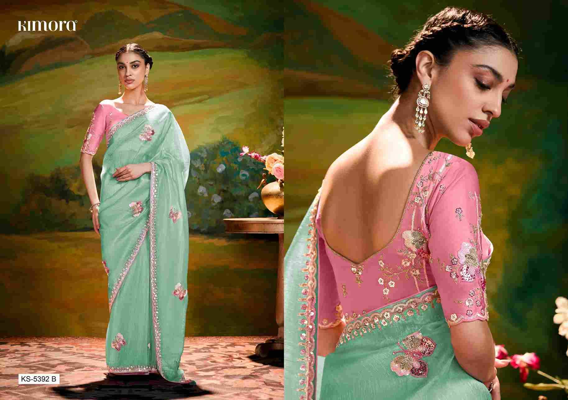 Kajal 5392 Colours By Kimora Fashion 5392 To 5392-F Series Indian Traditional Wear Collection Beautiful Stylish Fancy Colorful Party Wear & Occasional Wear Organza Sarees At Wholesale Price