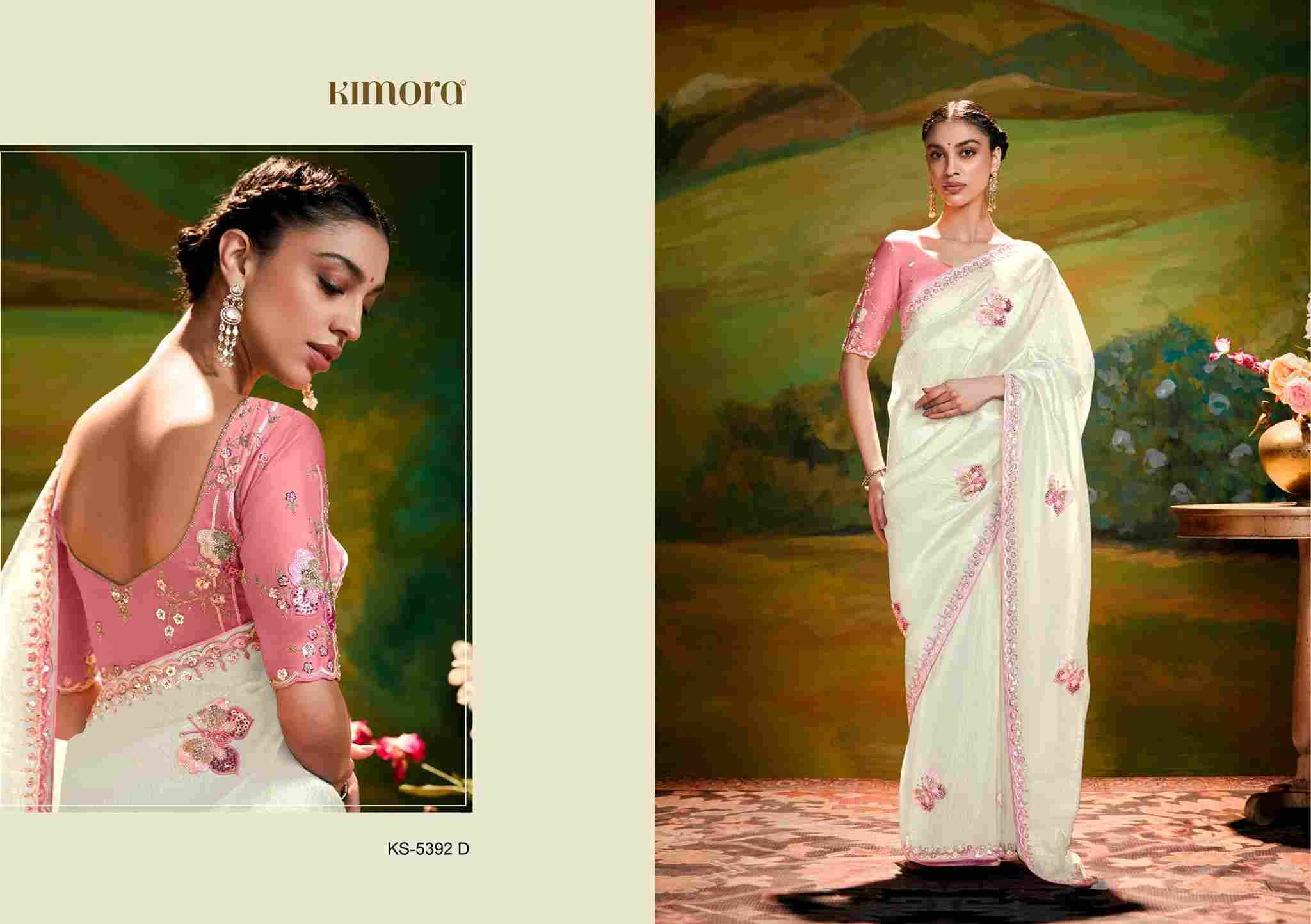 Kajal 5392 Colours By Kimora Fashion 5392 To 5392-F Series Indian Traditional Wear Collection Beautiful Stylish Fancy Colorful Party Wear & Occasional Wear Organza Sarees At Wholesale Price