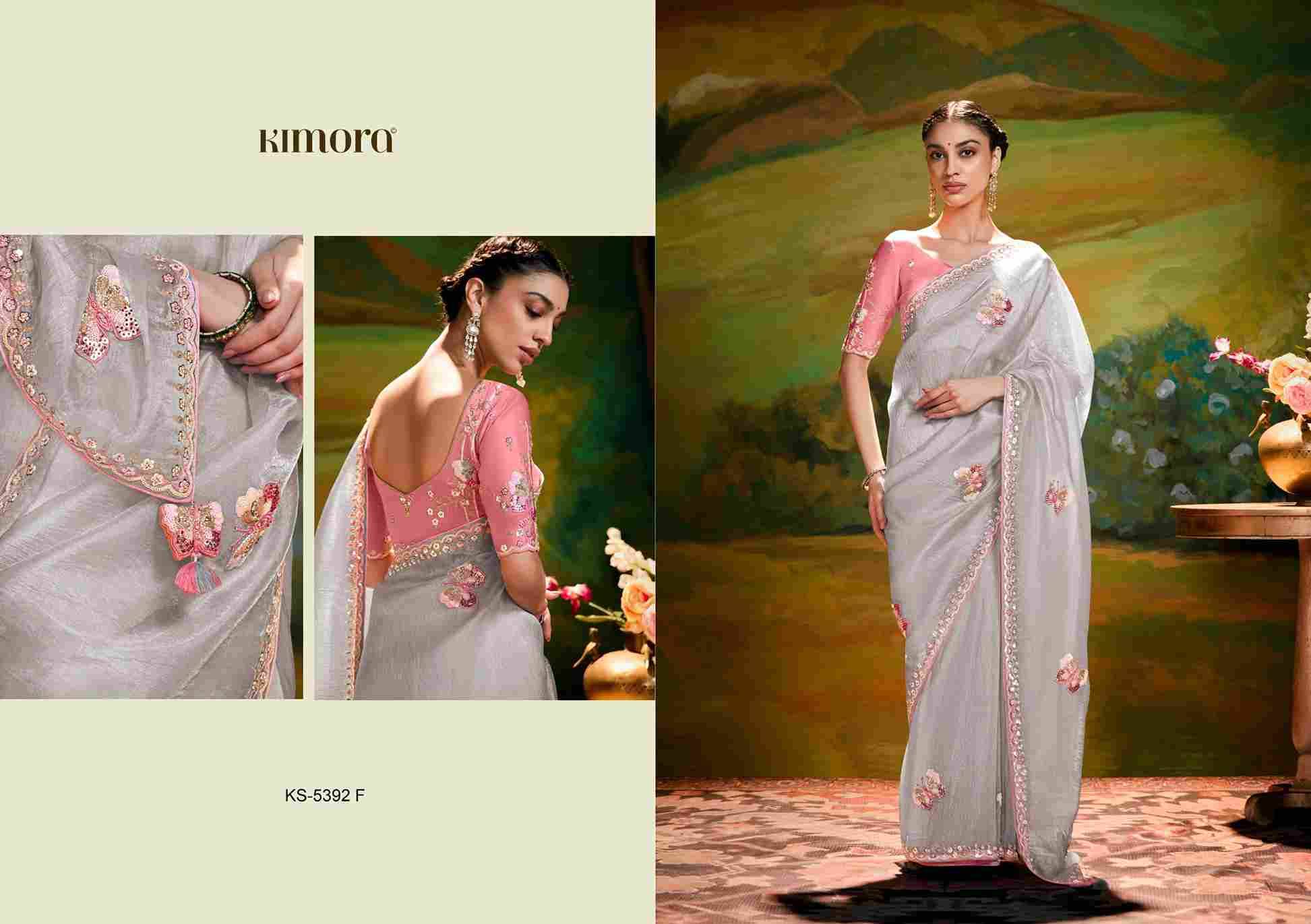 Kajal 5392 Colours By Kimora Fashion 5392 To 5392-F Series Indian Traditional Wear Collection Beautiful Stylish Fancy Colorful Party Wear & Occasional Wear Organza Sarees At Wholesale Price