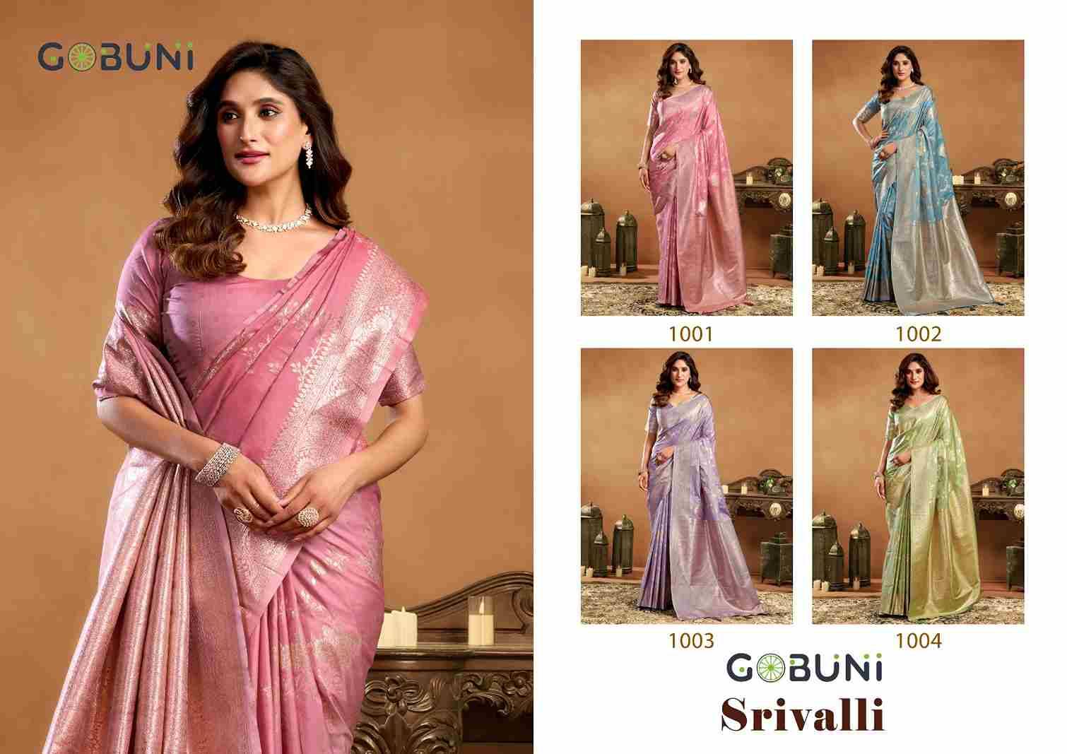 Srivalli By Gobuni 1001 To 1004 Series Indian Traditional Wear Collection Beautiful Stylish Fancy Colorful Party Wear & Occasional Wear Silk Sarees At Wholesale Price