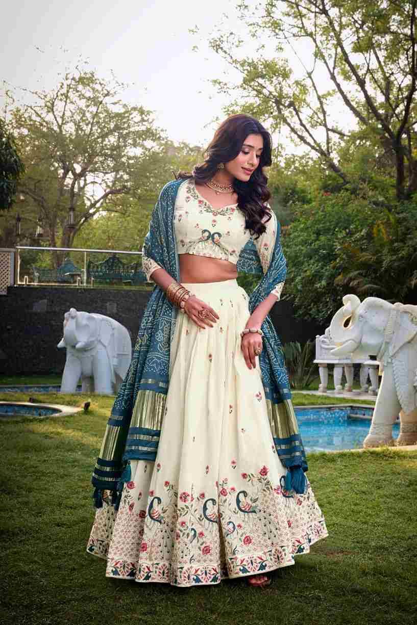 Gatha By Fashid Wholesale 1437-A To 1437-D Series Designer Navratri Beautiful Collection Occasional Wear & Party Wear Khadi Cotton Lehengas At Wholesale Price