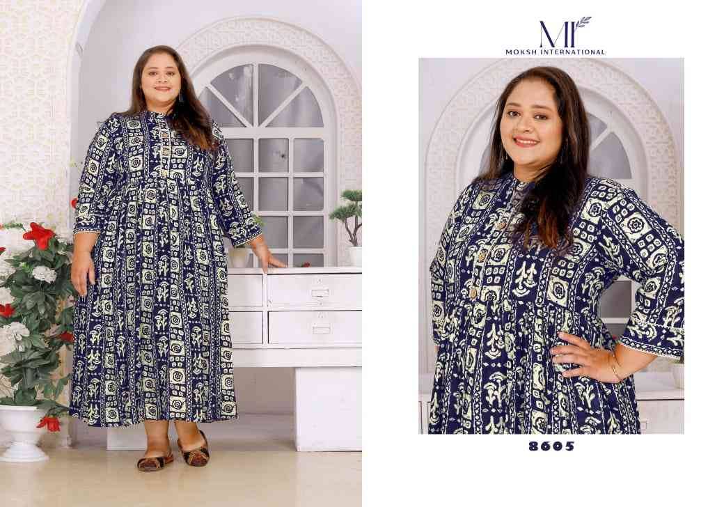 Big Size Vol-2 By Moksh International 8605 To 8608 Series Designer Stylish Fancy Colorful Beautiful Party Wear & Ethnic Wear Collection Rayon Print Kurtis At Wholesale Price