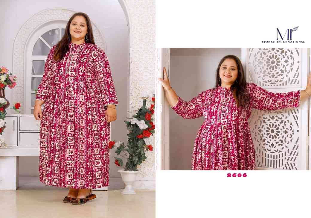 Big Size Vol-2 By Moksh International 8605 To 8608 Series Designer Stylish Fancy Colorful Beautiful Party Wear & Ethnic Wear Collection Rayon Print Kurtis At Wholesale Price