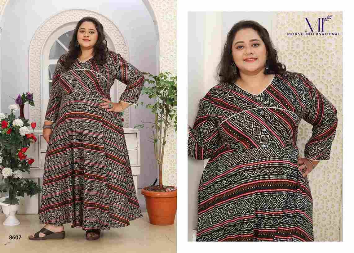 Big Size Vol-2 By Moksh International 8605 To 8608 Series Designer Stylish Fancy Colorful Beautiful Party Wear & Ethnic Wear Collection Rayon Print Kurtis At Wholesale Price