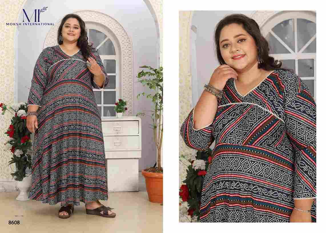 Big Size Vol-2 By Moksh International 8605 To 8608 Series Designer Stylish Fancy Colorful Beautiful Party Wear & Ethnic Wear Collection Rayon Print Kurtis At Wholesale Price