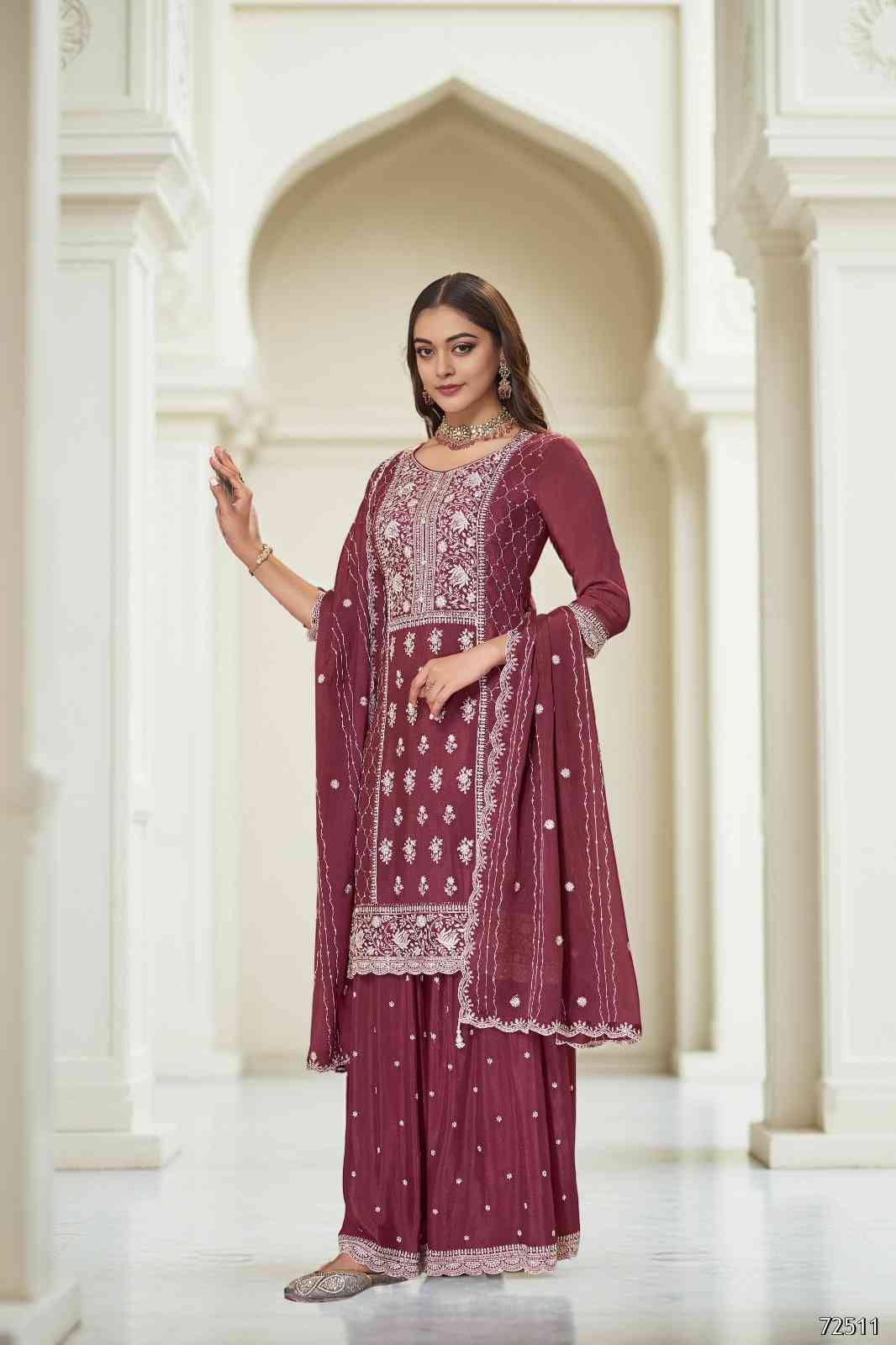 Zeeya Vol-2 By Zeeya 72511 To 72514 Series Designer Sharara Suits Collection Beautiful Stylish Fancy Colorful Party Wear & Occasional Wear Chinnon Dresses At Wholesale Price