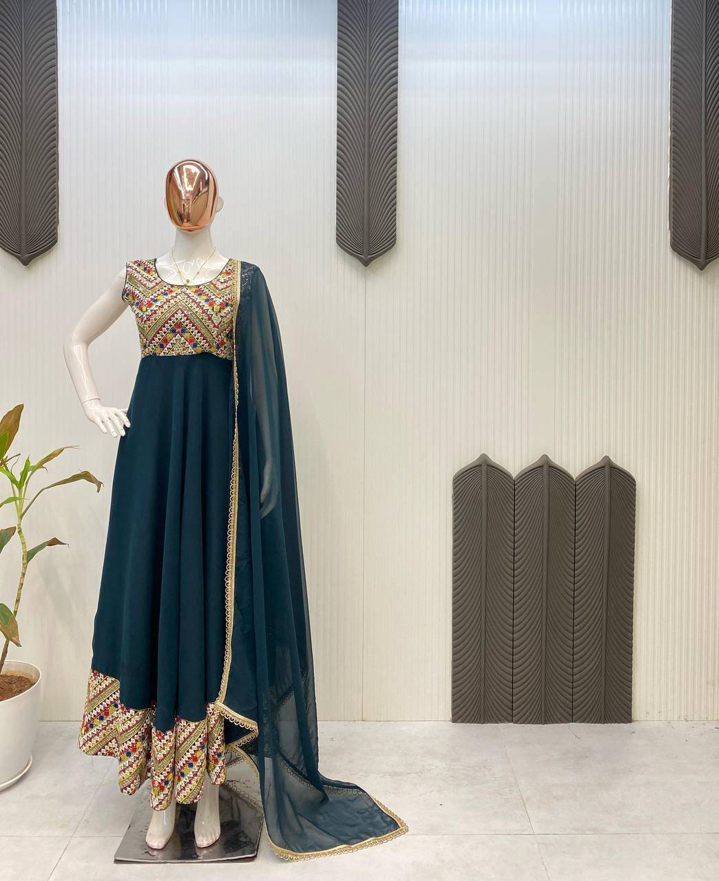 Le-1938 By Fashid Wholesale Designer Stylish Fancy Colorful Beautiful Party Wear & Ethnic Wear Collection Georgette Gown With Dupatta At Wholesale Price