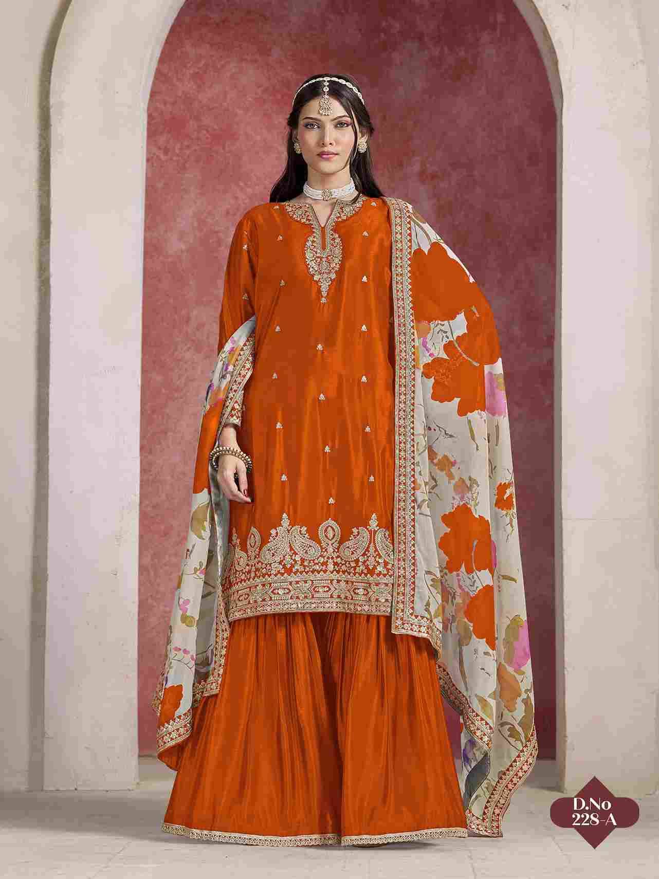 Aanaya Vol-228 By Twisha 228-A To 228-D Series Designer Sharara Suits Collection Beautiful Stylish Fancy Colorful Party Wear & Occasional Wear Chinnon Dresses At Wholesale Price