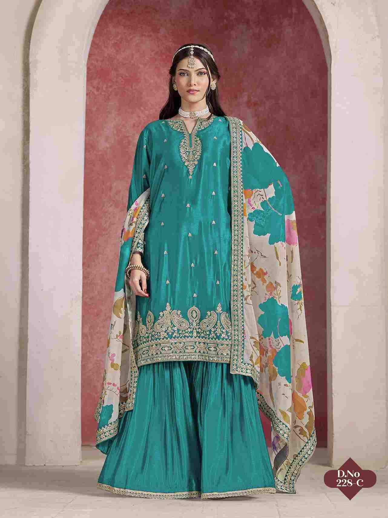 Aanaya Vol-228 By Twisha 228-A To 228-D Series Designer Sharara Suits Collection Beautiful Stylish Fancy Colorful Party Wear & Occasional Wear Chinnon Dresses At Wholesale Price