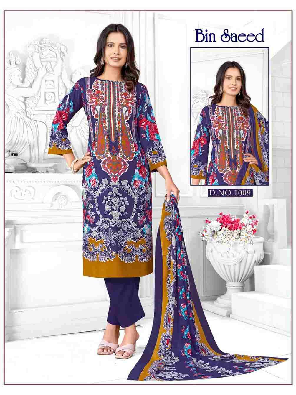 Bin Saeed By Ganesha 1008 To 1015 Series Beautiful Festive Suits Stylish Fancy Colorful Party Wear & Occasional Wear Pure Cotton Dresses At Wholesale Price