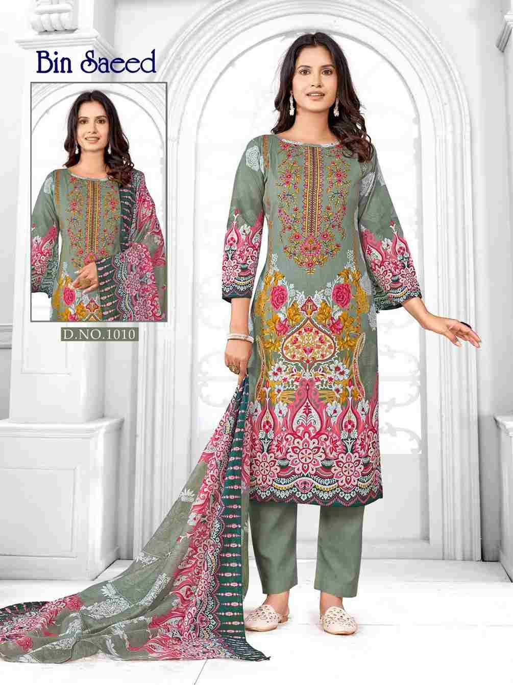 Bin Saeed By Ganesha 1008 To 1015 Series Beautiful Festive Suits Stylish Fancy Colorful Party Wear & Occasional Wear Pure Cotton Dresses At Wholesale Price