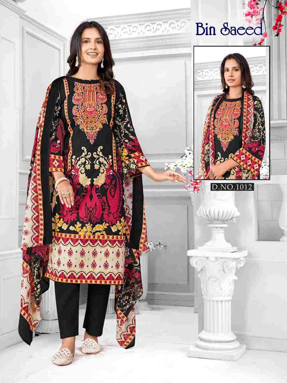 Bin Saeed By Ganesha 1008 To 1015 Series Beautiful Festive Suits Stylish Fancy Colorful Party Wear & Occasional Wear Pure Cotton Dresses At Wholesale Price