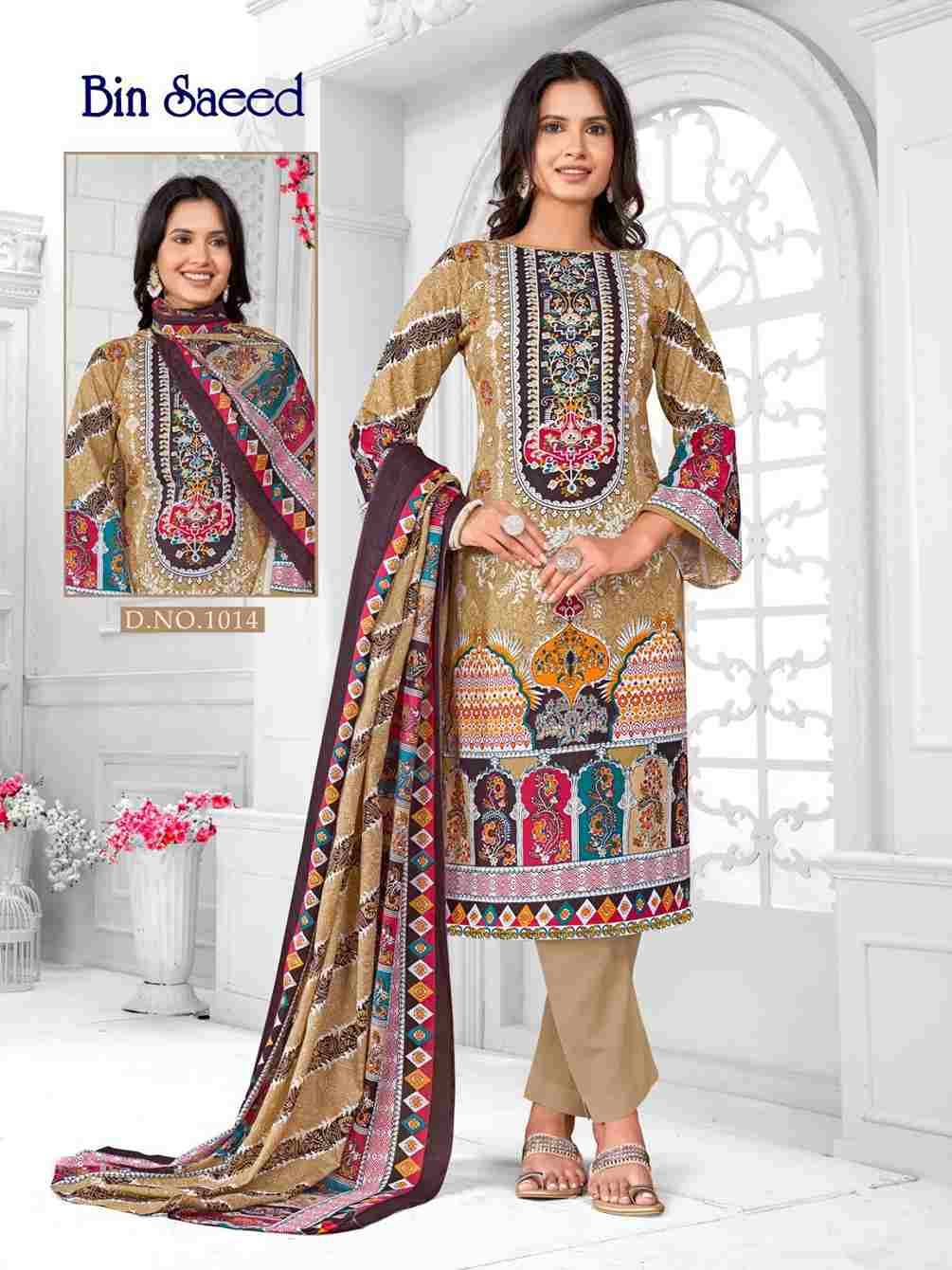 Bin Saeed By Ganesha 1008 To 1015 Series Beautiful Festive Suits Stylish Fancy Colorful Party Wear & Occasional Wear Pure Cotton Dresses At Wholesale Price