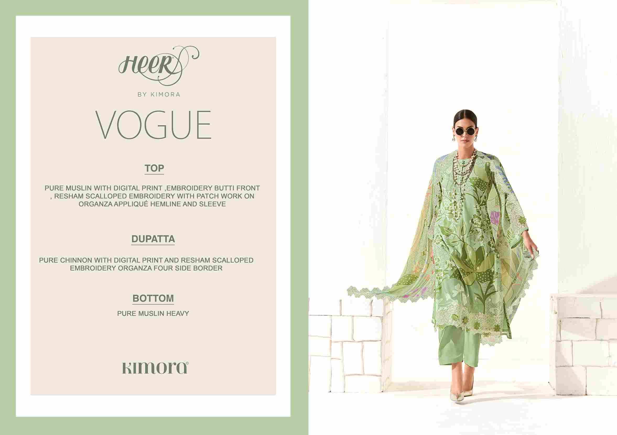 Vogue By Kimora Fashion 9741 To 9746 Series Designer Festive Suits Collection Beautiful Stylish Fancy Colorful Party Wear & Occasional Wear Pure Muslin Dresses At Wholesale Price
