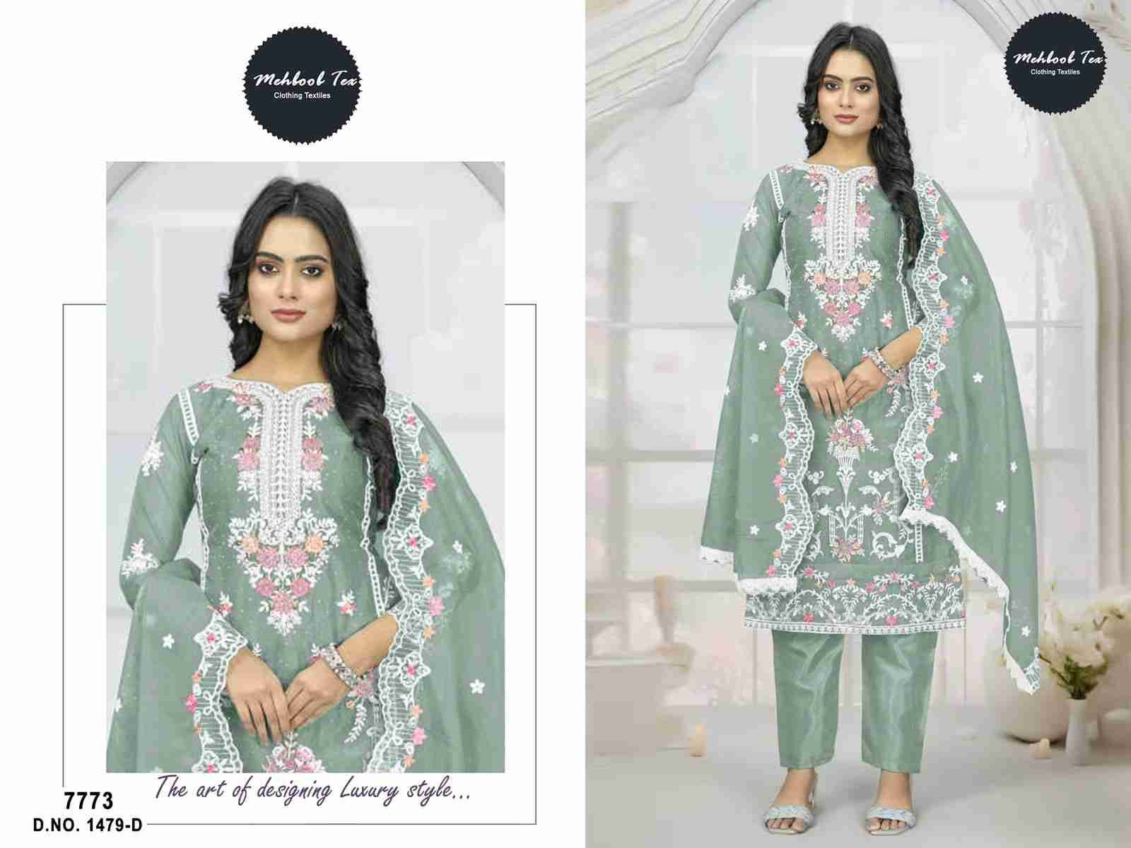 Mehboob Tex Hit Design 1479 Colours By Mehboob Tex 1479-A To 1479-D Series Beautiful Pakistani Suits Stylish Fancy Colorful Party Wear & Occasional Wear Organza Dresses At Wholesale Price