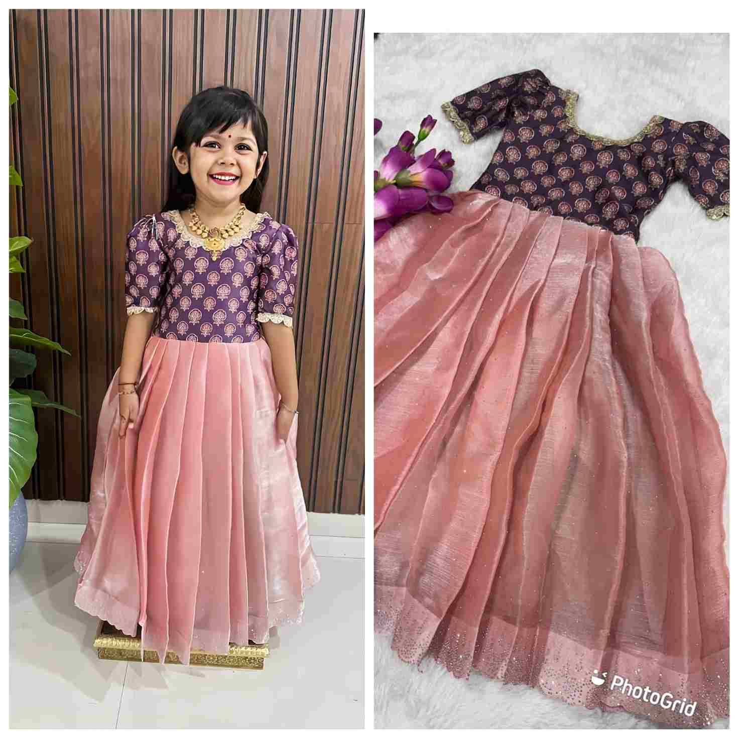Pv-Kids-Gown Vol-9 By Fashid Wholesale Designer Beautiful Collection Occasional Wear & Party Wear Pure Jimmy Choo Silk Gowns At Wholesale Price
