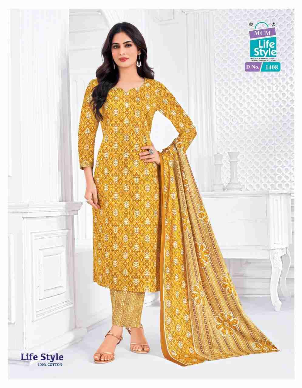 Lifestyle Vol-14 By MCM Lifestyle 1404 To 1415 Series Beautiful Festive Suits Stylish Fancy Colorful Casual Wear & Ethnic Wear Pure Cotton Print Dresses At Wholesale Price