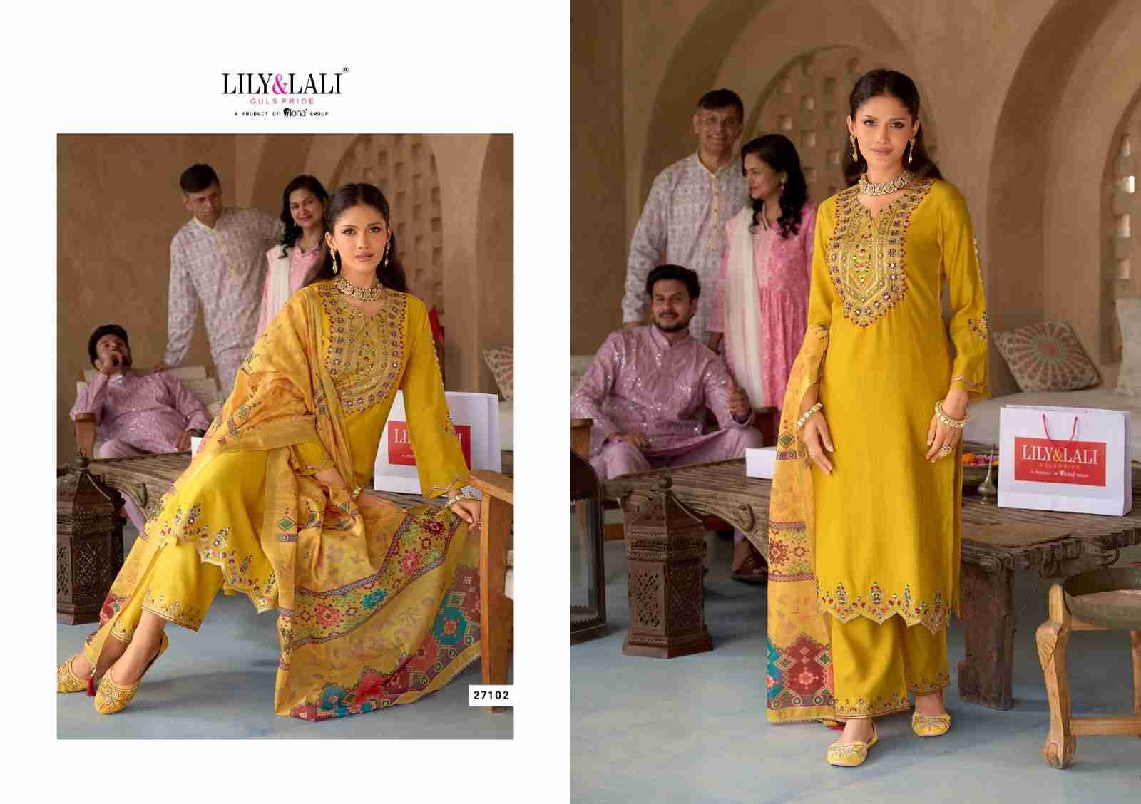 Mubarak By Lily And Lali 27101 To 27104 Series Beautiful Festive Suits Colorful Stylish Fancy Casual Wear & Ethnic Wear Viscose Silk Embroidery Dresses At Wholesale Price