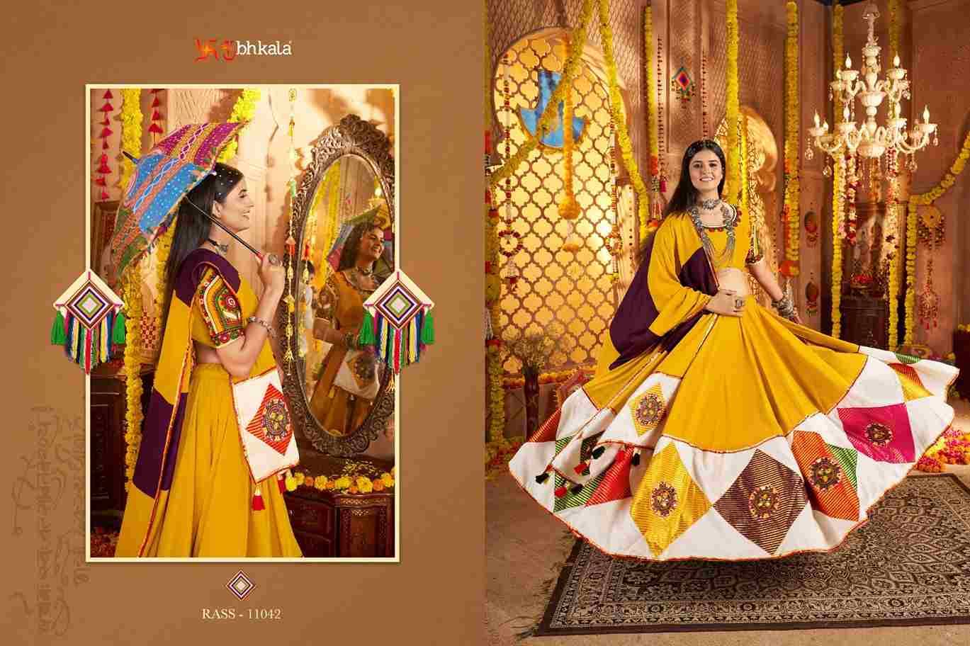 Raas Vol-23 By Shubhkala 11041 To 11043 Series Navratri Wear Collection Beautiful Stylish Colorful Fancy Party Wear & Occasional Wear Viscose Cotton Lehengas At Wholesale Price