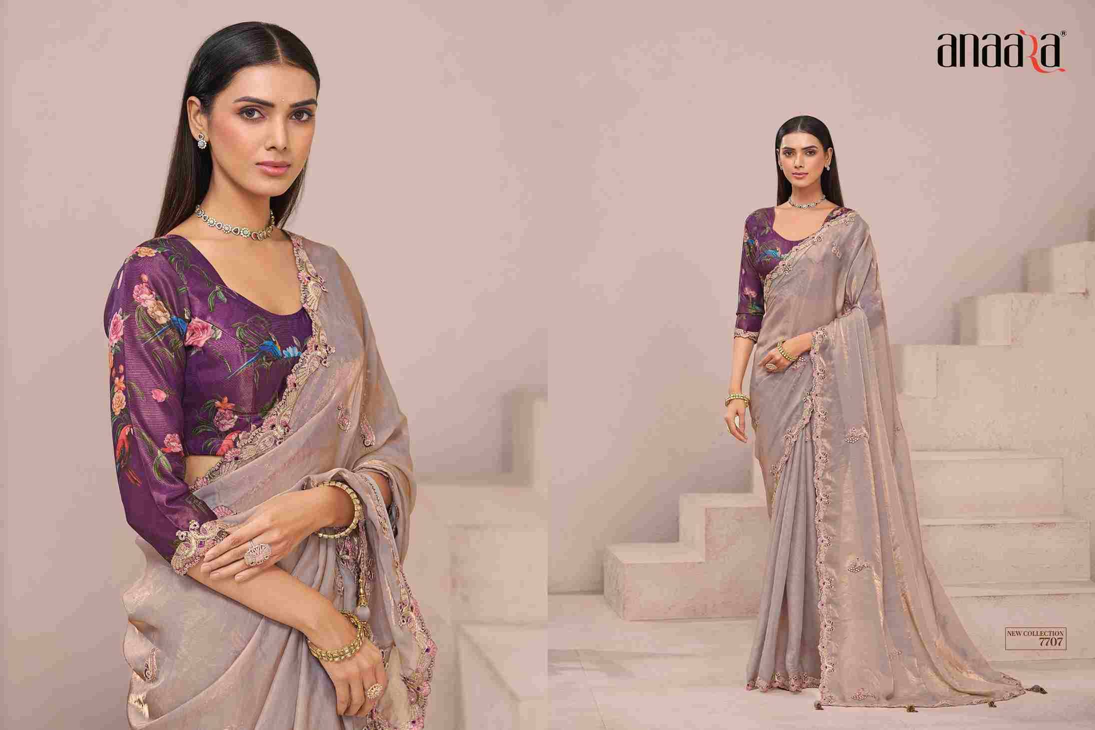 Anaara 7701 Series By Tathastu 7701 To 7709 Series Indian Traditional Wear Collection Beautiful Stylish Fancy Colorful Party Wear & Occasional Wear Fancy Sarees At Wholesale Price