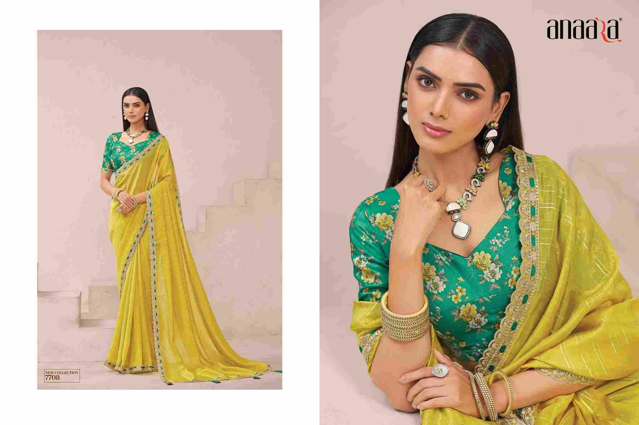 Anaara 7701 Series By Tathastu 7701 To 7709 Series Indian Traditional Wear Collection Beautiful Stylish Fancy Colorful Party Wear & Occasional Wear Fancy Sarees At Wholesale Price