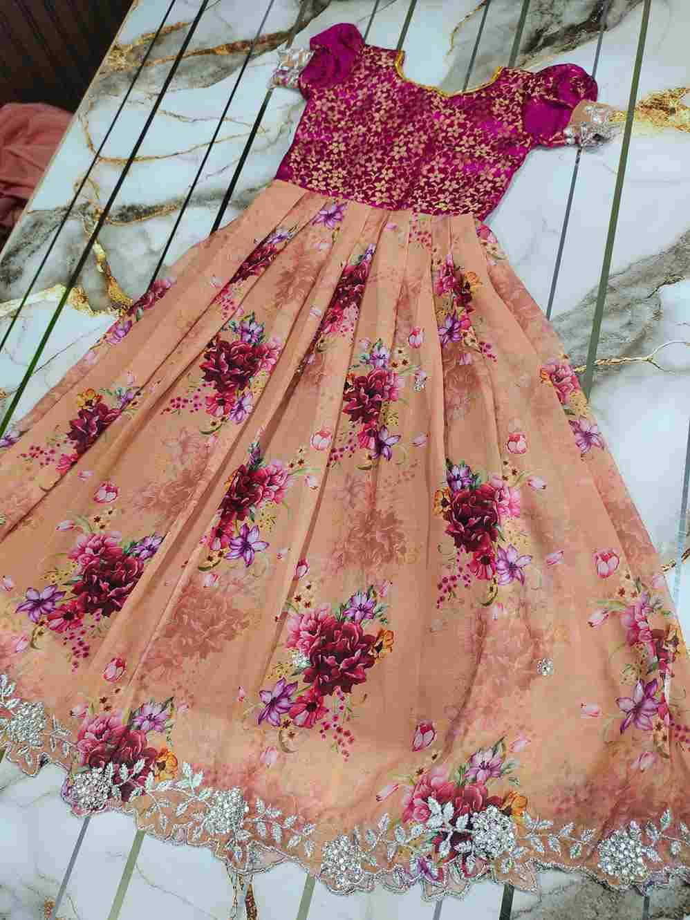 Pv-Kids-Gown Vol-11 By Fashid Wholesale 01 To 10 Series Designer Beautiful Collection Occasional Wear & Party Wear Pure Silk Gowns At Wholesale Price