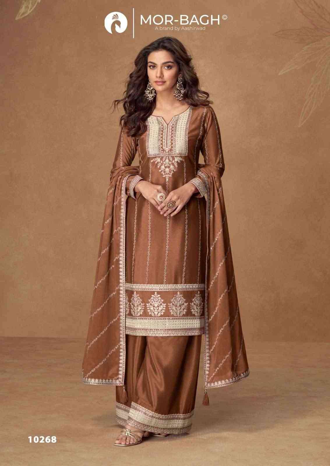 Kaveri By Mor-Bagh 10265 To 10268 Series Beautiful Festive Suits Colorful Stylish Fancy Casual Wear & Ethnic Wear Chinnon Silk With Work Dresses At Wholesale Price