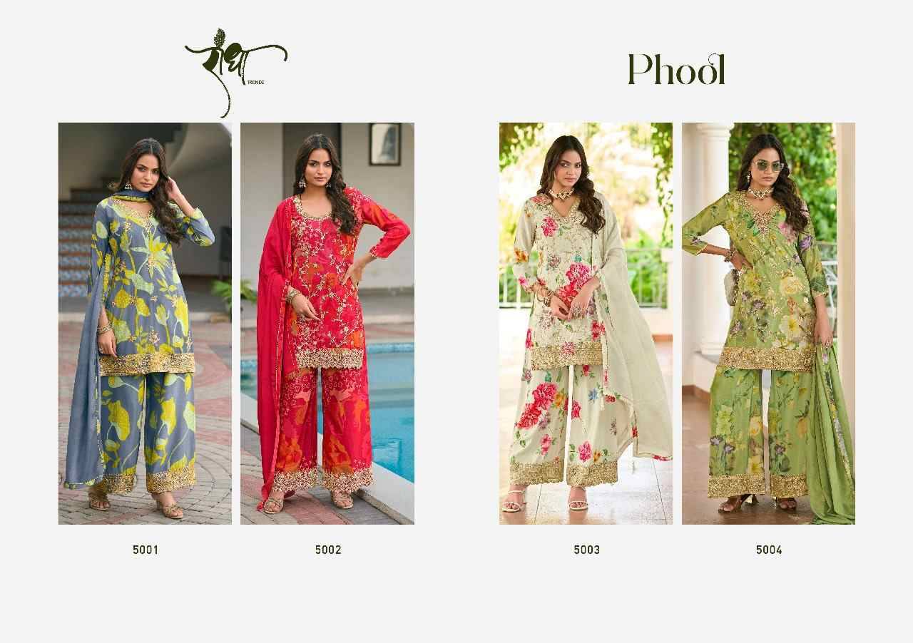 Phool By Radha Trendz 5001 To 5004 Series Festive Suits Beautiful Fancy Colorful Stylish Party Wear & Occasional Wear Pure Chinnon Dresses At Wholesale Price