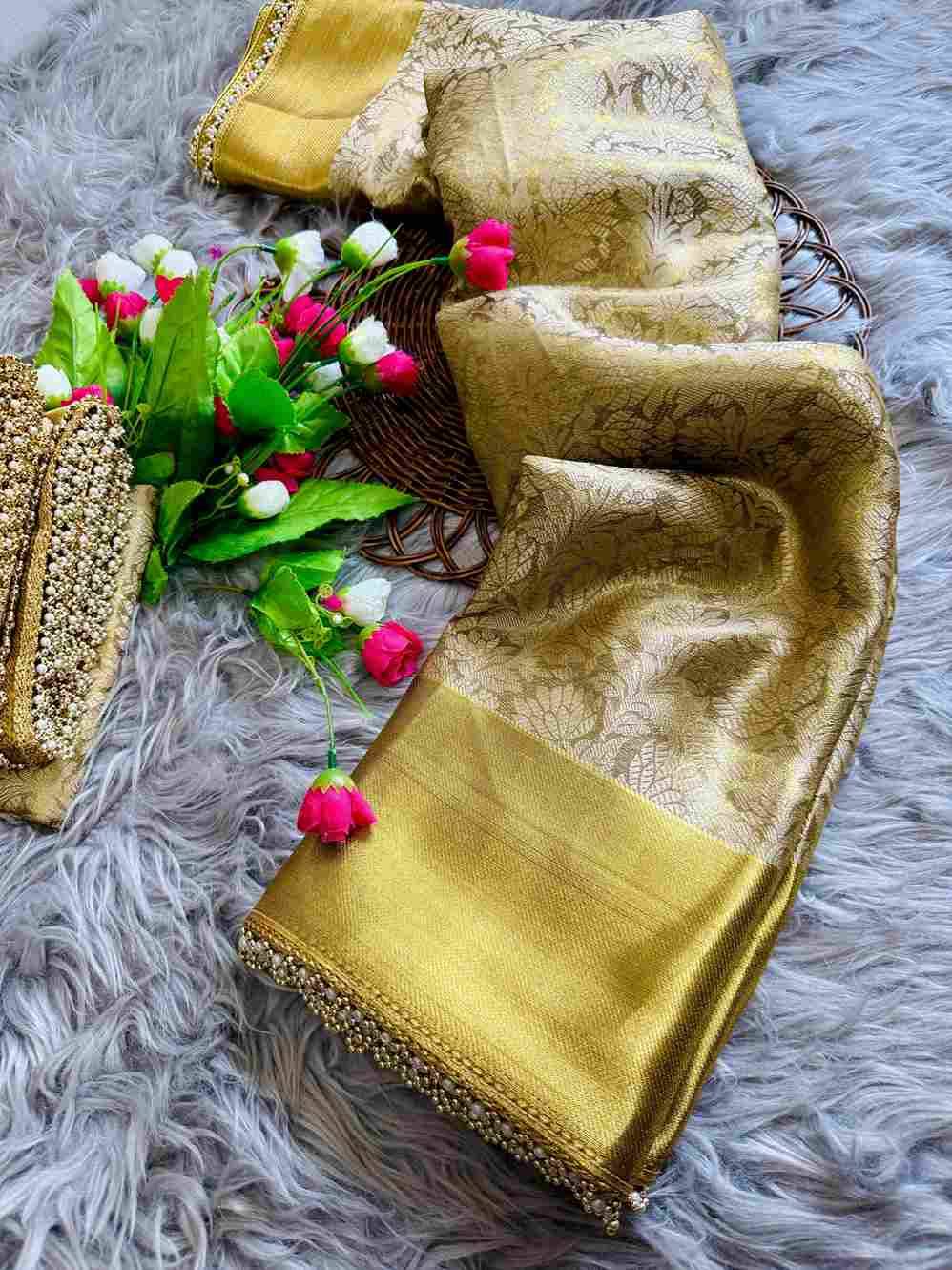Vv-Nita By Fashid Wholesale Indian Traditional Wear Collection Beautiful Stylish Fancy Colorful Party Wear & Occasional Wear Tissue Silk Sarees At Wholesale Price