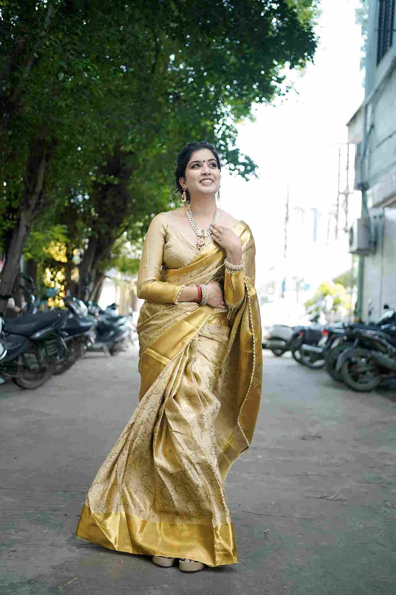 Vv-Nita By Fashid Wholesale Indian Traditional Wear Collection Beautiful Stylish Fancy Colorful Party Wear & Occasional Wear Tissue Silk Sarees At Wholesale Price