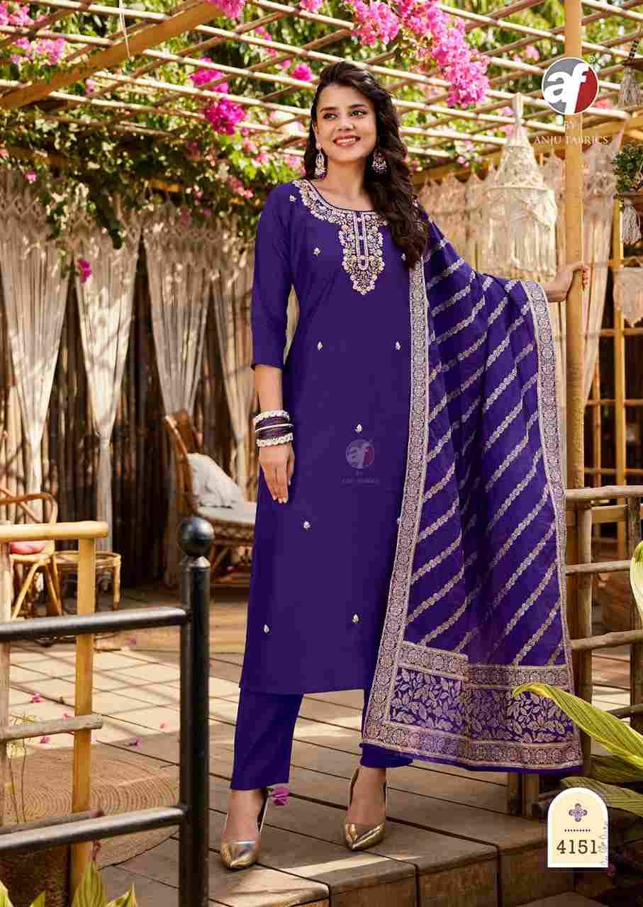 Vastra Vol-5 By Anju Fabrics 4151 To 4156 Series Suits Beautiful Fancy Colorful Stylish Party Wear & Occasional Wear Roman Silk Dresses At Wholesale Price