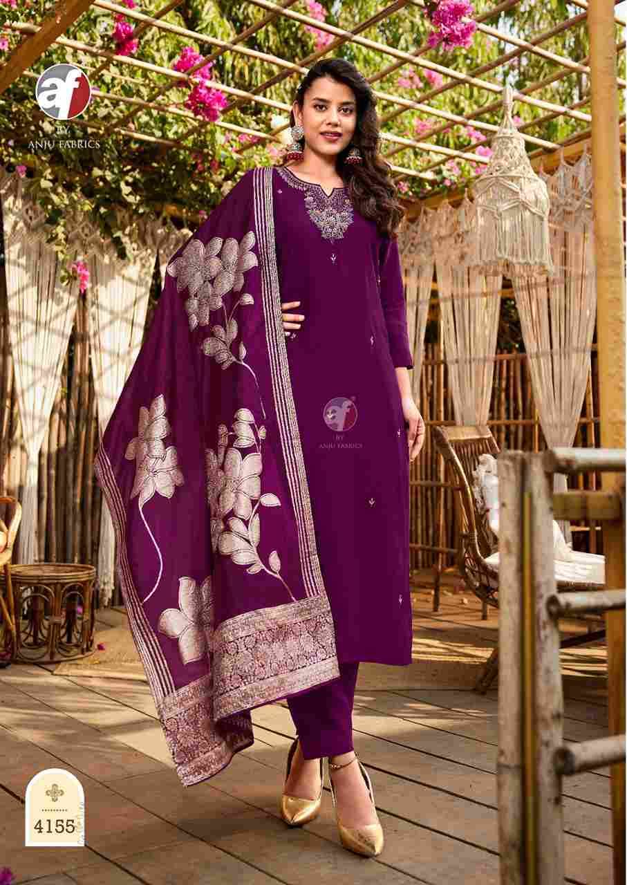 Vastra Vol-5 By Anju Fabrics 4151 To 4156 Series Suits Beautiful Fancy Colorful Stylish Party Wear & Occasional Wear Roman Silk Dresses At Wholesale Price