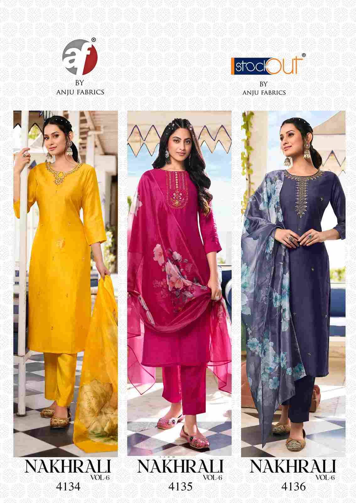 Nakhrali Vol-6 By Anju Fabrics 4131 To 4136 Series Designer Festive Suits Beautiful Stylish Fancy Colorful Party Wear & Occasional Wear Modal Silk Dresses At Wholesale Price