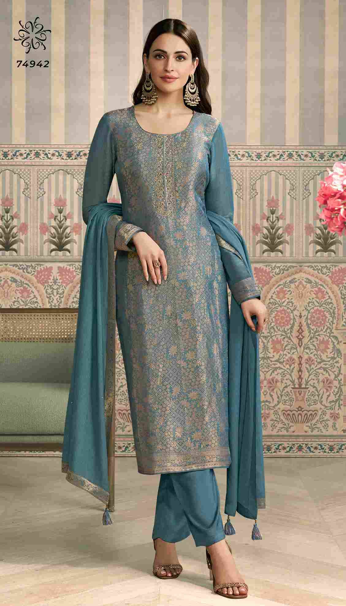 Seren By Vinay Fashion 74941 To 74944 Series Designer Festive Suits Collection Beautiful Stylish Fancy Colorful Party Wear & Occasional Wear Simmer Jacquard Embroidered Dresses At Wholesale Price