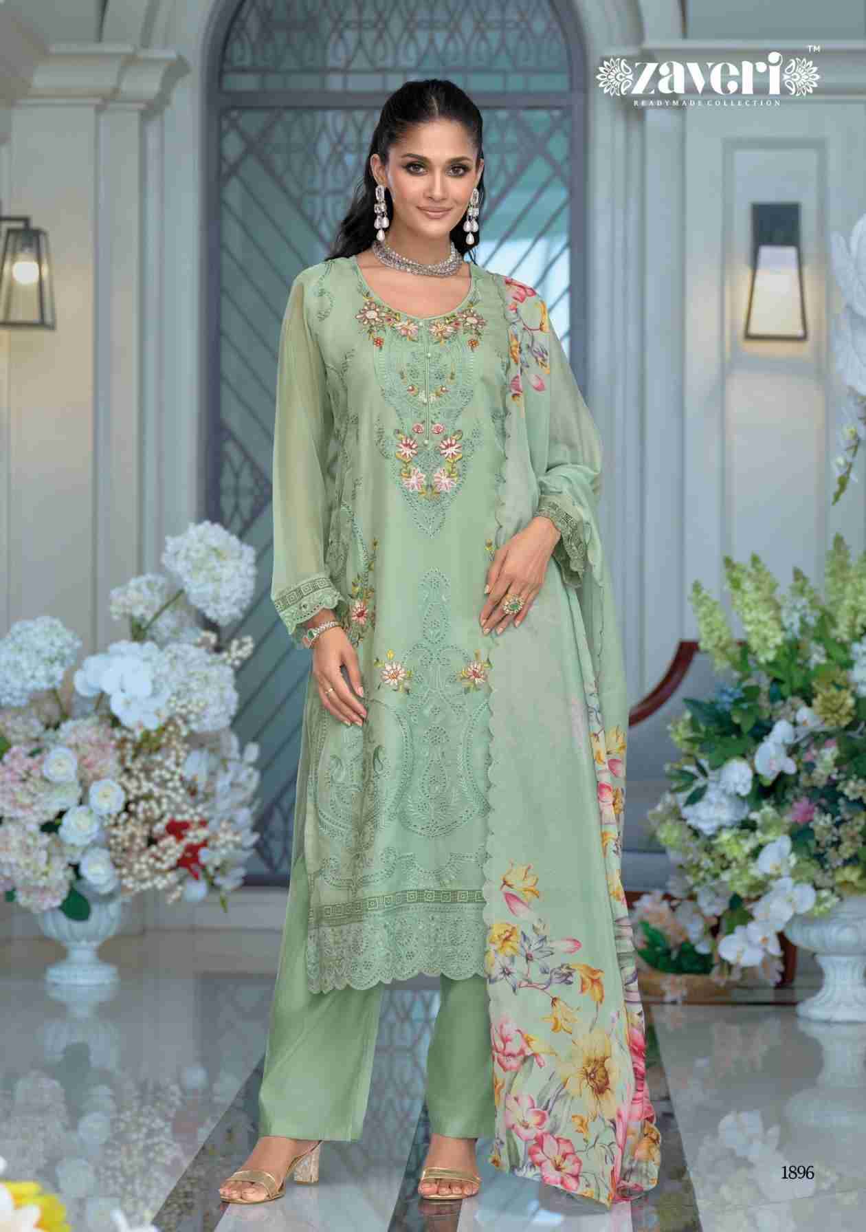 Erina By Zaveri 1895 To 1897 Series Beautiful Festive Suits Colorful Stylish Fancy Casual Wear & Ethnic Wear Soft Organza Embroidery Dresses At Wholesale Price