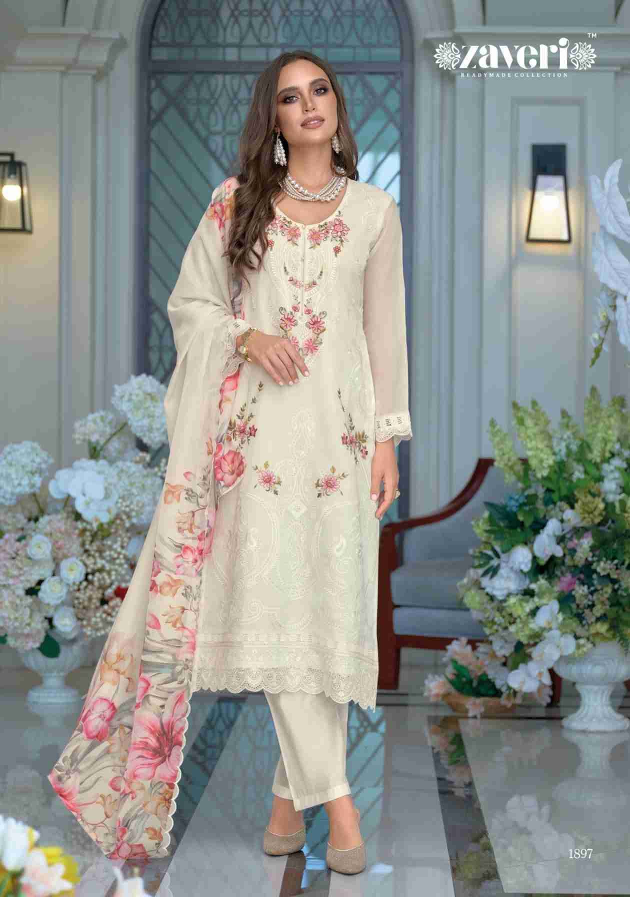 Erina By Zaveri 1895 To 1897 Series Beautiful Festive Suits Colorful Stylish Fancy Casual Wear & Ethnic Wear Soft Organza Embroidery Dresses At Wholesale Price