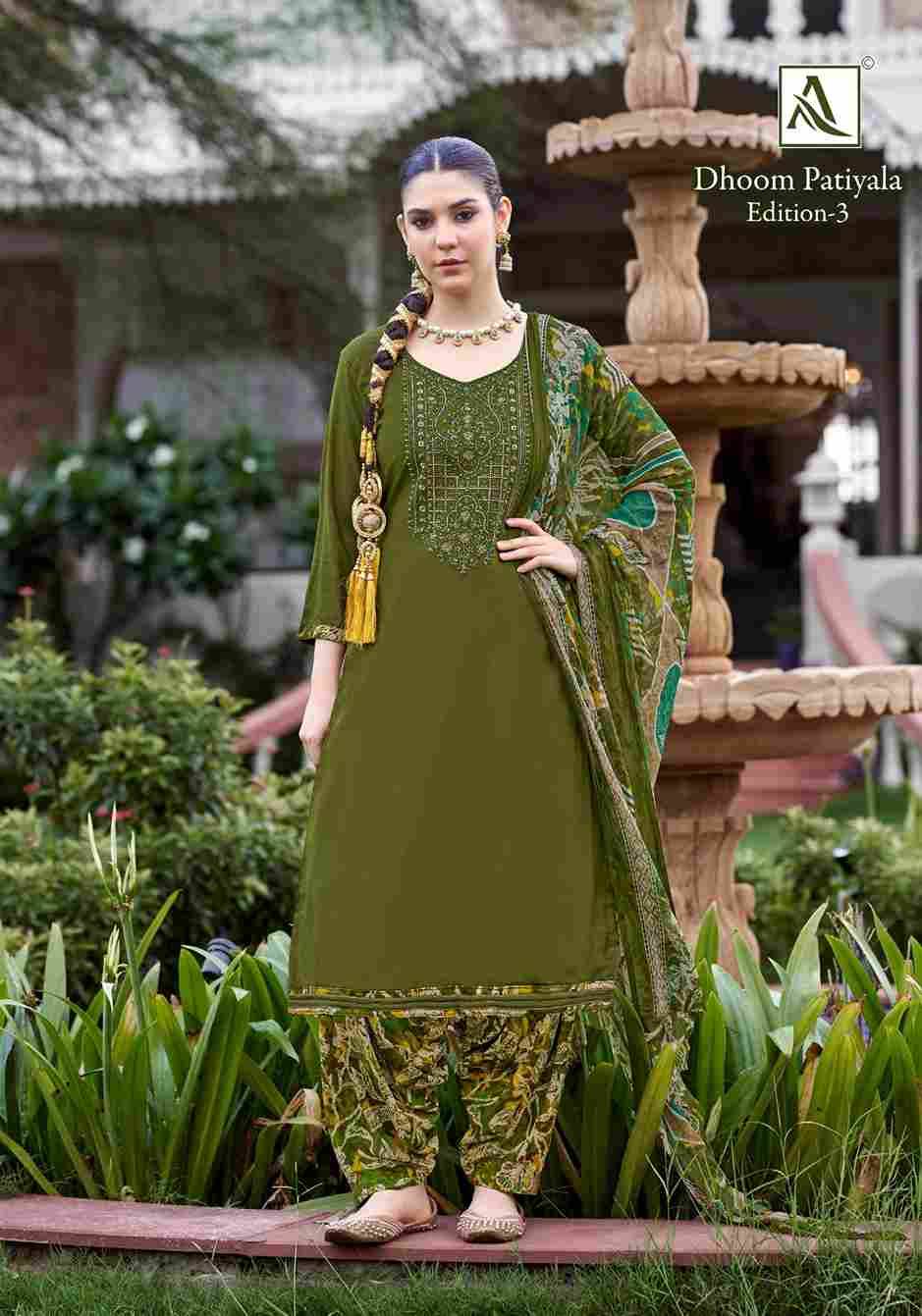 Dhoom Patiyala Vol-3 By Alok Suit 2051-860-01 To 2051-860-08 Series Beautiful Festive Suits Colorful Stylish Fancy Casual Wear & Ethnic Wear Pure Viscose Rayon Dresses At Wholesale Price