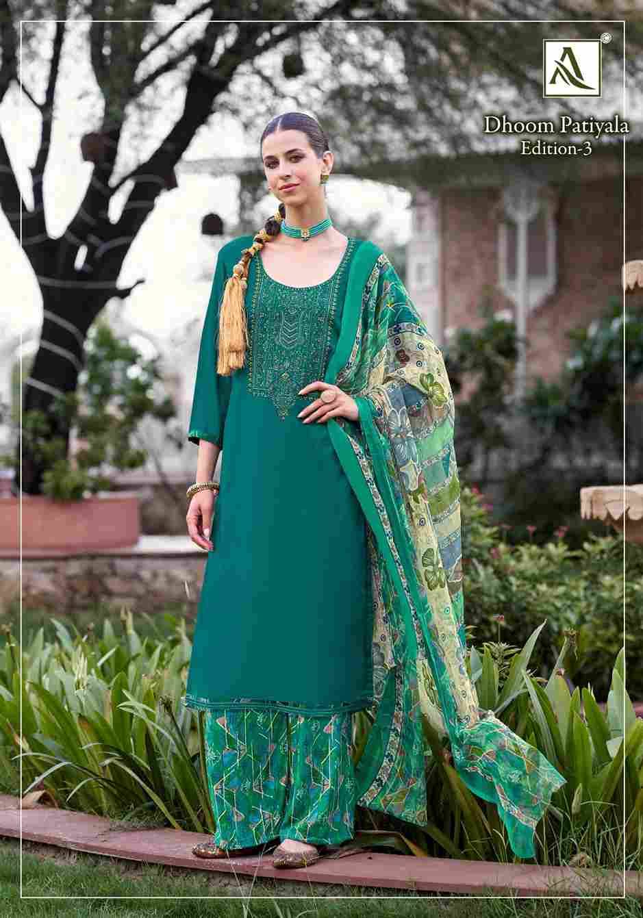 Dhoom Patiyala Vol-3 By Alok Suit 2051-860-01 To 2051-860-08 Series Beautiful Festive Suits Colorful Stylish Fancy Casual Wear & Ethnic Wear Pure Viscose Rayon Dresses At Wholesale Price