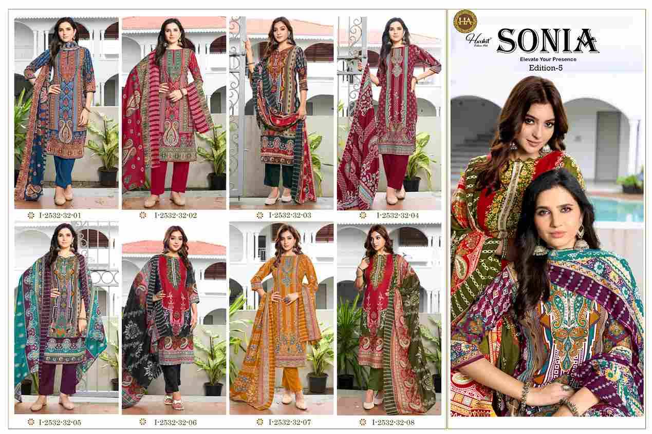 Sonia Vol-5 By Harshit Fashion Hub 2532-32-01 To 2532-32-08 Series Beautiful Festive Suits Stylish Fancy Colorful Casual Wear & Ethnic Wear Pure Cotton Dresses At Wholesale Price