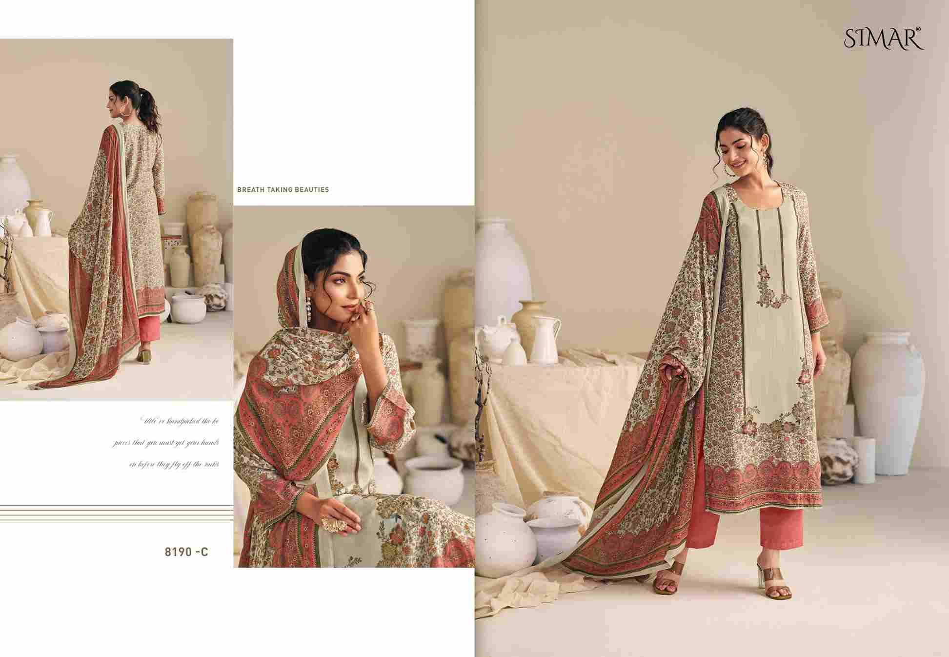 Fenna By Simar 8190-A To 8190-D Series Designer Festive Suits Beautiful Stylish Fancy Colorful Party Wear & Occasional Wear Pure Viscose Muslin Dresses At Wholesale Price