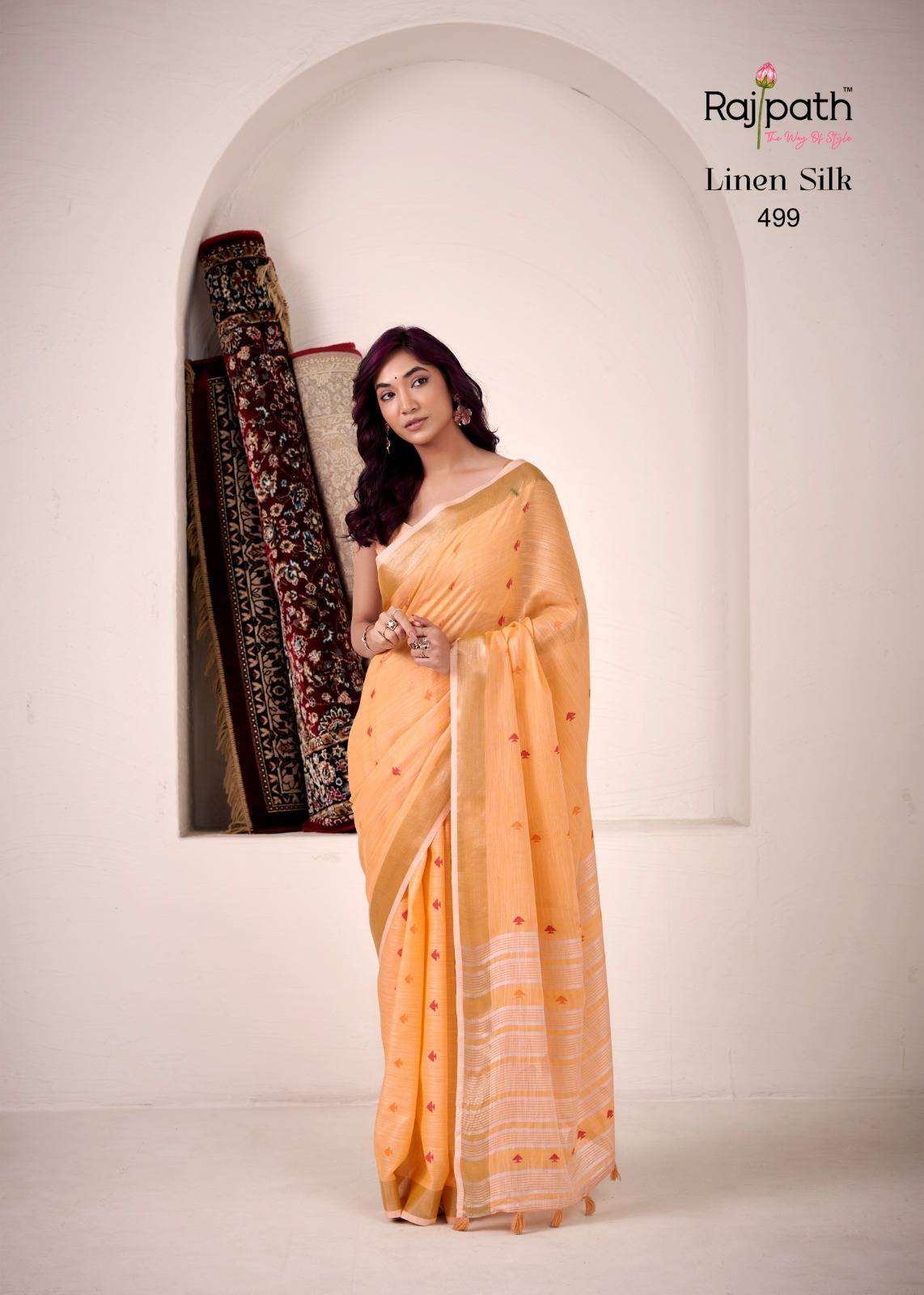 Pieana By Rajpath 498 To 503 Series Indian Traditional Wear Collection Beautiful Stylish Fancy Colorful Party Wear & Occasional Wear Linen Silk Sarees At Wholesale Price