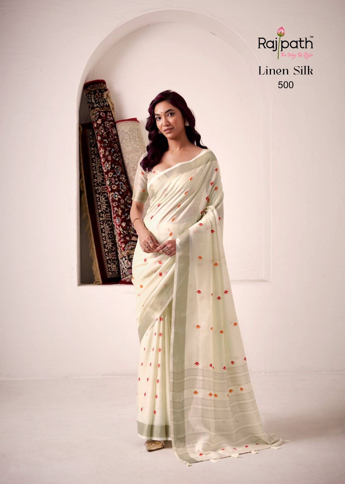 Pieana By Rajpath 498 To 503 Series Indian Traditional Wear Collection Beautiful Stylish Fancy Colorful Party Wear & Occasional Wear Linen Silk Sarees At Wholesale Price