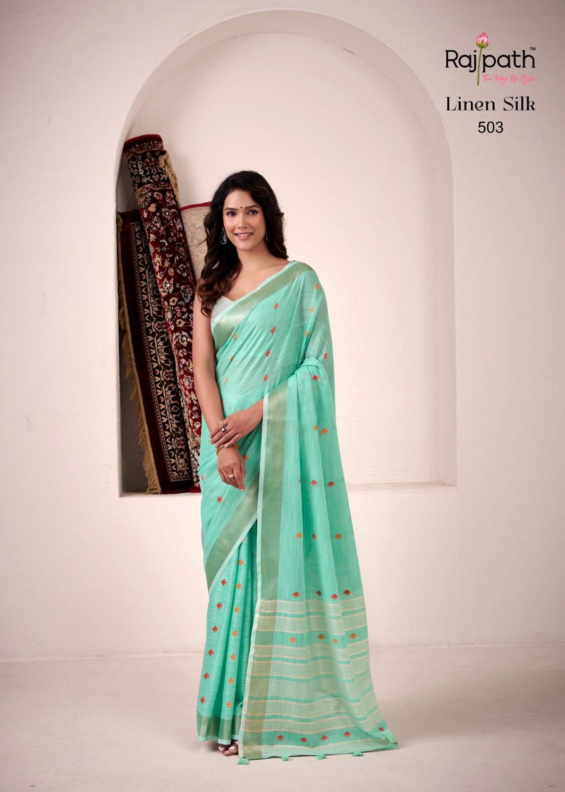 Pieana By Rajpath 498 To 503 Series Indian Traditional Wear Collection Beautiful Stylish Fancy Colorful Party Wear & Occasional Wear Linen Silk Sarees At Wholesale Price
