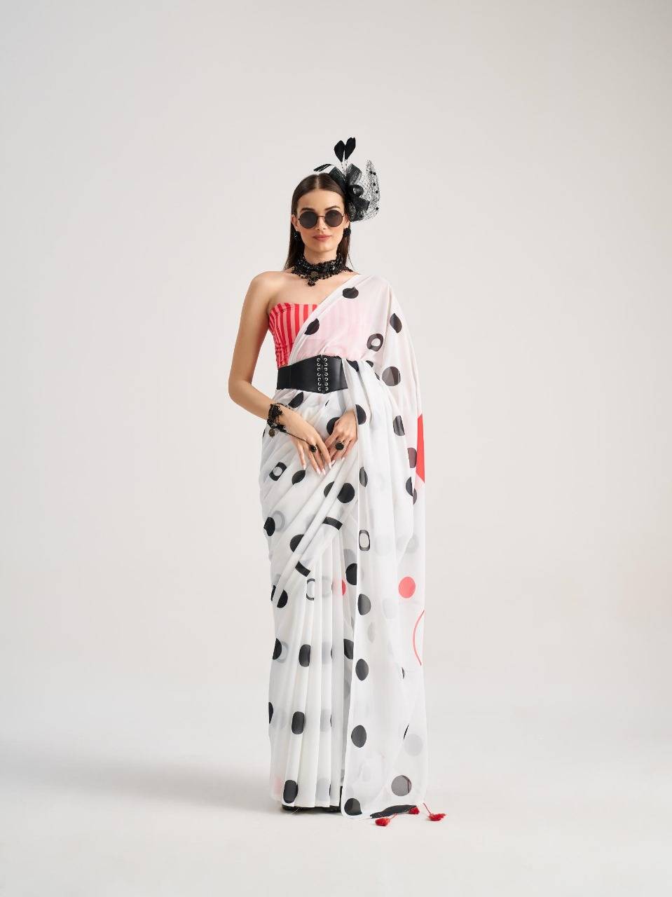 Polka-Pops By Mono Poley 01 To 09 Series Indian Traditional Wear Collection Beautiful Stylish Fancy Colorful Party Wear & Occasional Wear Georgette Sarees At Wholesale Price