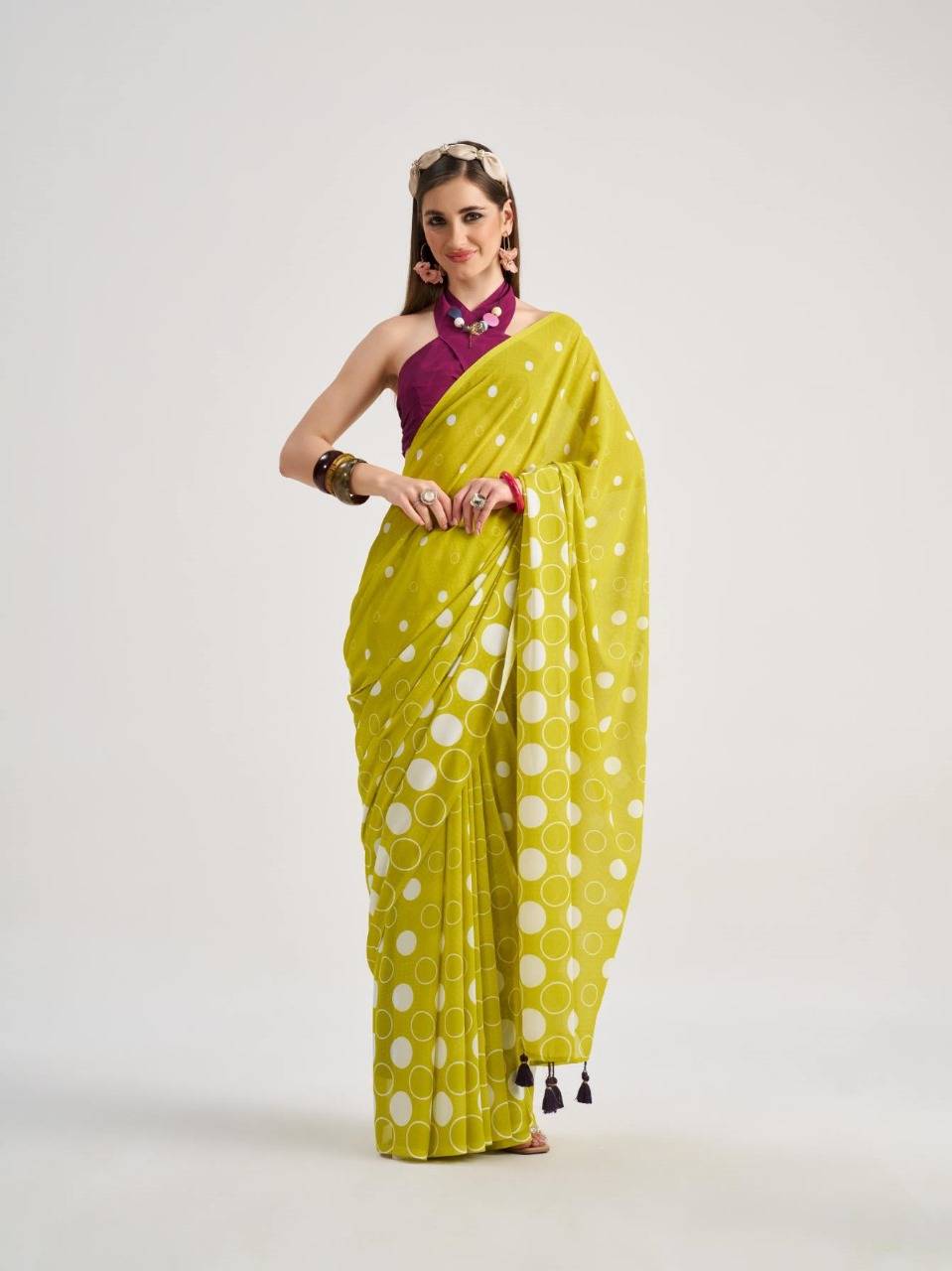 Polka-Pops By Mono Poley 01 To 09 Series Indian Traditional Wear Collection Beautiful Stylish Fancy Colorful Party Wear & Occasional Wear Georgette Sarees At Wholesale Price