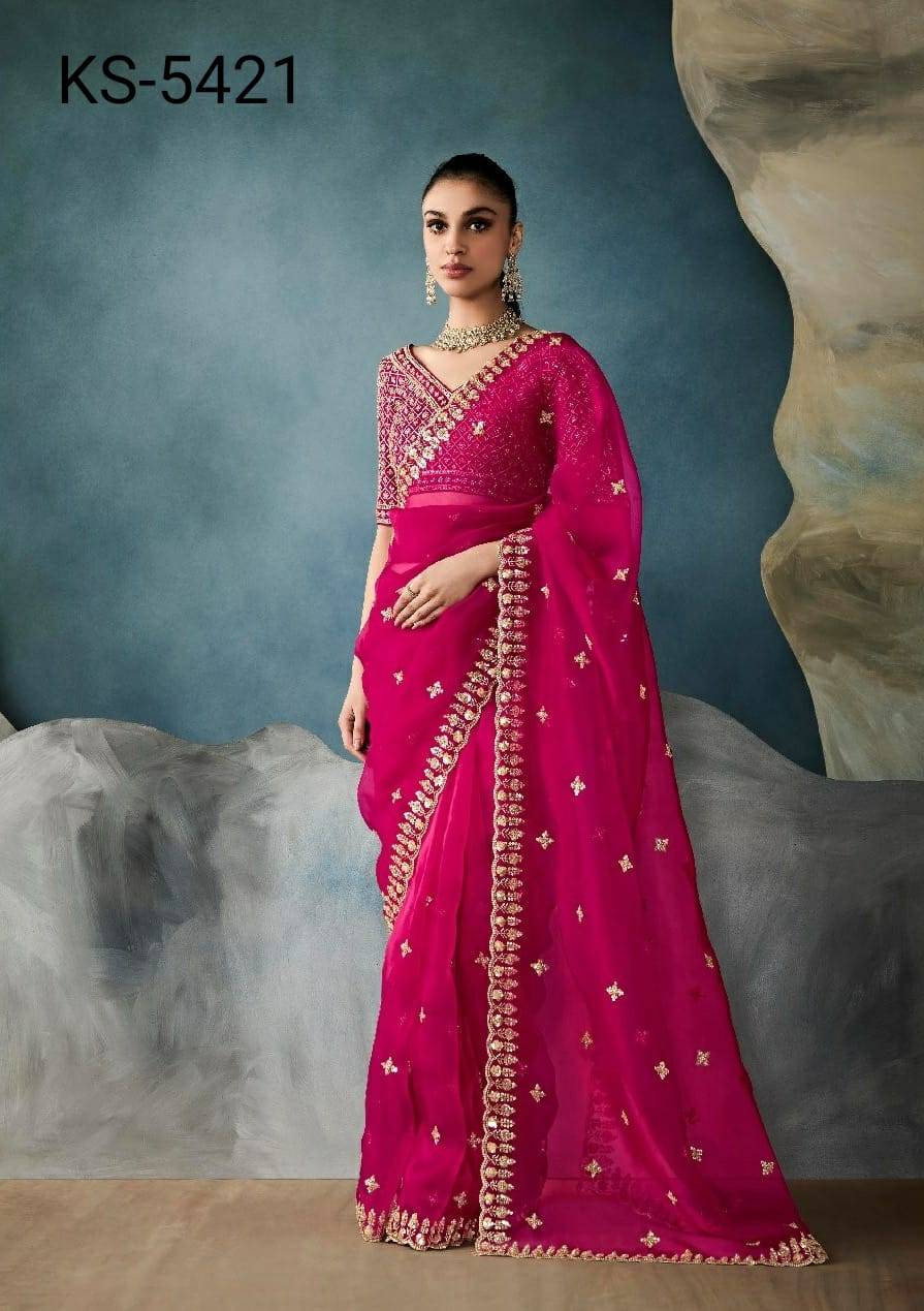 Iconic-5421 By Kimora Fashion 5421 To 5421-C Series Indian Traditional Wear Collection Beautiful Stylish Fancy Colorful Party Wear & Occasional Wear Pure Fancy Sarees At Wholesale Price
