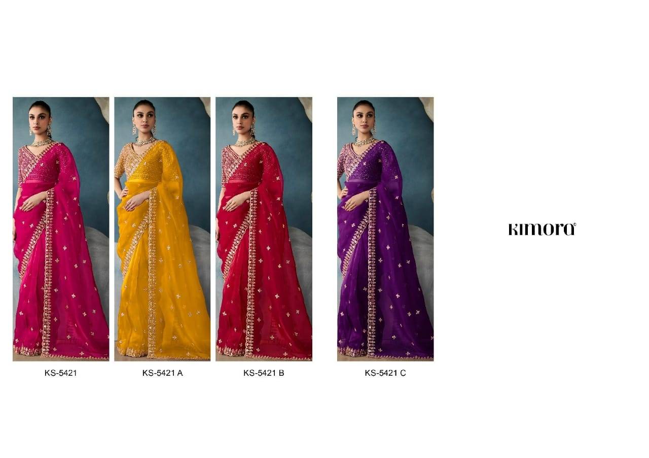 Iconic-5421 By Kimora Fashion 5421 To 5421-C Series Indian Traditional Wear Collection Beautiful Stylish Fancy Colorful Party Wear & Occasional Wear Pure Fancy Sarees At Wholesale Price